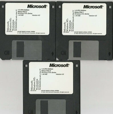 Microsoft Windows NT Workstation ~  3.5" Setup Disks ~ Lot of 3 - Image 1 of 2