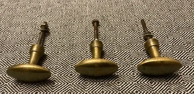 3 Ancienne  poignée de porte bouton Tiroir Fenêtre Meuble olive Laiton Bronze - Photo 1/3