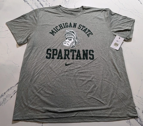 NWT Nike Dri Fit Michigan State Spartans Big Graphic T Shirt New 2XL XXL Cover