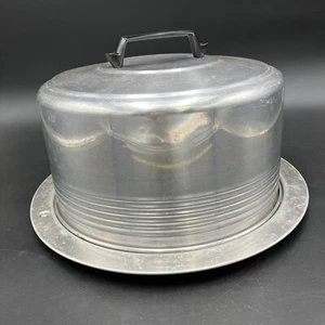 Portador de pasteles de aluminio Regal Ware vintage con tapa de bloqueo - Imagen 1 de 9