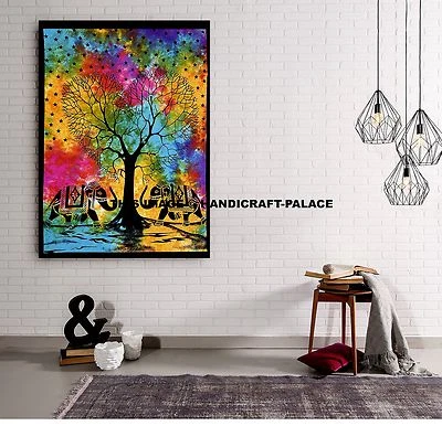 Tie Dye Psychedelic Elephant Tapestry Hippie Indian Wall hanging Beach Throw Art Foto 1 de 3