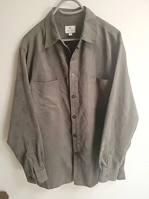 Solitude Long Sleeve Button Up Microfiber Shirt Men's Gray L - Image 1 of 4