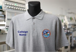 Kolekcjonerska koszulka polo z haftowanym logo V73WW DX Expedition znak wywoławczy, imię - Zdjęcie 1 z 9