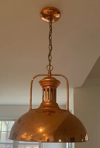 Copper Lighting Vintage Cottage Hanging Pendant Cottagecore Shabby Chic - Picture 1 of 5