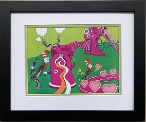 Dr. Seuss "Cat in the Hat Valentine's Day" NEW FRAMED ART Holiday Love - Picture 1 of 3