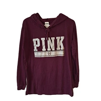 РОЗОВЫЙ женщин маленький фиолетовый пуловер длинным рукавом рубашка с капюшоном  - Изображение 1 из 4