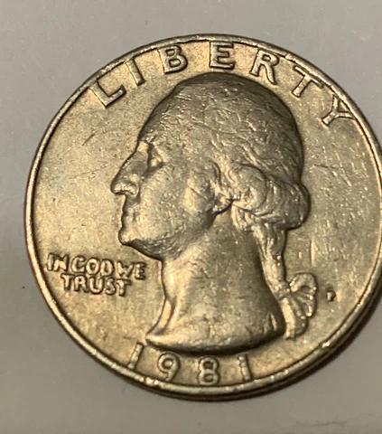1981 Washington P Quarter Error Filled P Mint Mark Cover