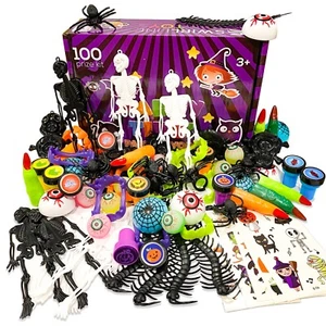 Halloween Party Toys Assortment for Kids 100 Pcs Halloween Party Favors Set - Picture 1 of 10