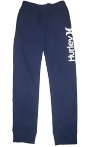 Hurley Sweatpants Boys Size Large 12/13 Navy With Pockets Logo Spelled out - Picture 1 of 3