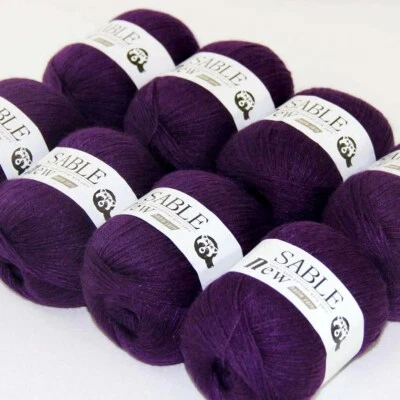 Sale 8X50gr Super Soft Pure Sable Cashmere Shawls Fine Hand Wool Crochet Yarn - Image 1 of 4
