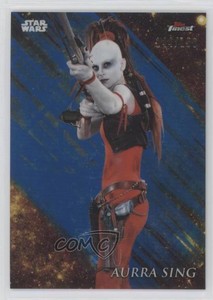 2018 Topps Finest Star Wars Blue Refractor 144/150 Aurra Sing #8 ls5
