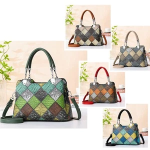 Boutique Bunte Blöcke S-Medium Tragetasche Schultertasche Damen Kunstleder Tasche - Bild 1 von 11