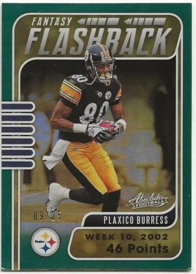 2020 Panini Absolute Fantasy Flashback Green Plaxico Burress 09/25 #FF-PB - Image 1 of 2