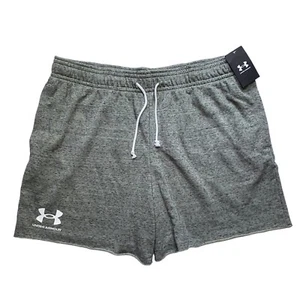 Under Armour Rival Loose Cut Terry Shorts 6” Men's 2XL Gray Elastic Waist NWT - Picture 1 of 9