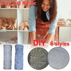 10cm Clay Pottery Texture Roller Suitable for Pottery Ceramic Clay DIY ArtCrafts - Picture 1 of 21