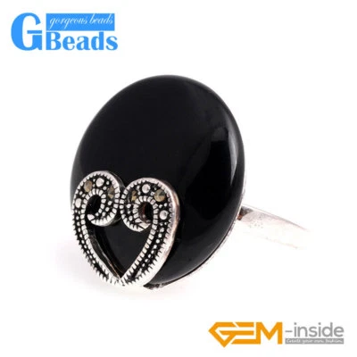 Button Sandstone Agate Cat Eye Vintage Tibetan Silver Marcasite Ring Women 23mm - Image 1 of 4