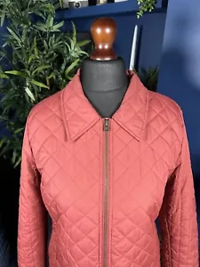 Lands End Burnt Orange Quilted Primaloft Coat Jacket Uk Medium Womens - Picture 1 of 7