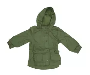 Old Navy New Scout Jacket Coat Norfolk Pine Green Hooded Pockets Toddler Girl 2T - Picture 1 of 10