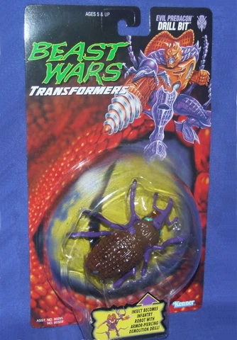 Transformers Beast Wars Evil Predacon Drill Bit New 1996 Factory Sealed Cover