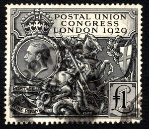 GEORGE V NICE USED £1 PUC. - Picture 1 of 1