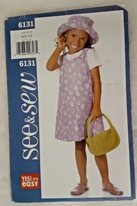 Vintage OOP Butterick Pattern 6131 Child Jumper Top & Hat Sewing Craft Project H - Picture 1 of 2