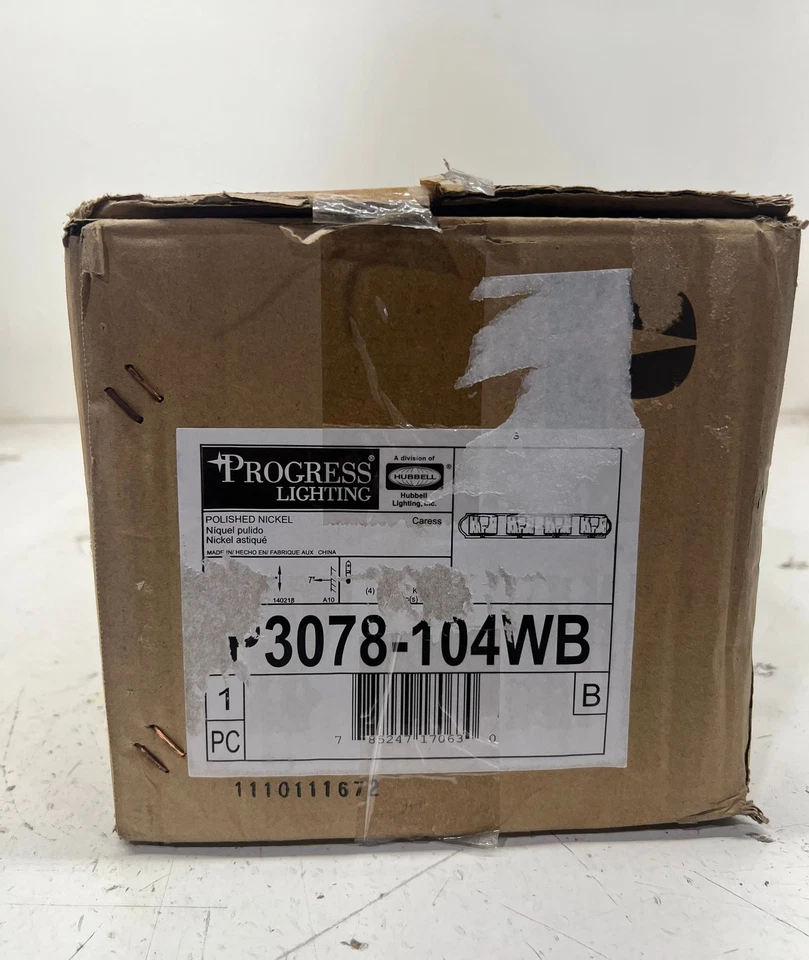 Vidrio de agua transparente de níquel pulido Progress Lighting Caress 4 luces P3078-104WB Foto 1 de 2