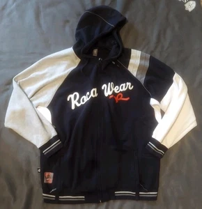 Rocawear Hoodie Herren L schwarz grau weiß Reißverschluss Spruch Retro Hip Hop Jacke - Bild 1 von 6