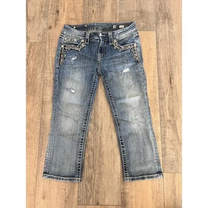 Miss Me Capri Jeans – Damengröße 28 (M), blau, Mid Rise 21” Schrittlänge Bündchen am Saum  - Bild 1 von 5