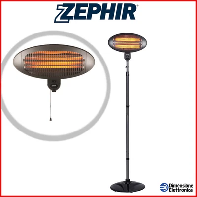 Stufa Riscaldatore da Esterno a Piantana Basso Consumo Parete Quarzo Giardino ip - Immagine 1 di 4