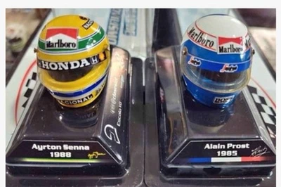 CHOICE LOT 2 ARGENTINA METAL MINI HELMET  1:8 F1 LAUDA SENNA PROST SCHUMACHER - Image 1 of 4