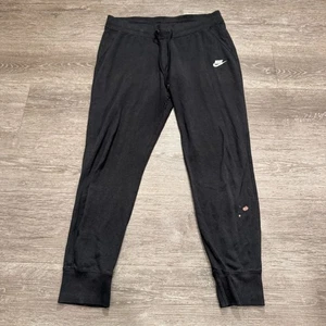Nike Pants Mens Large Black Cotton Drawstring Lounge Sweatpant Fleece 31x29 - Picture 1 of 13