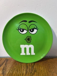 m&m’s Big Face Pucker Up Plate Green Character 8” 2009 - Bild 1 von 4