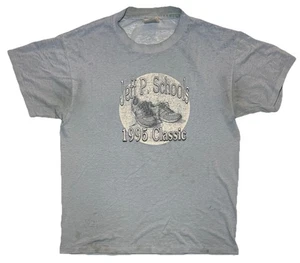 Camicia vintage anni 90 Hanes carta sottile pista campo cross country punto singolo adulto M - Foto 1 di 9