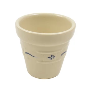 Longaberger Pottery Woven Traditions Classic Blue Flower Pot - NO BASE PLATE - Picture 1 of 6