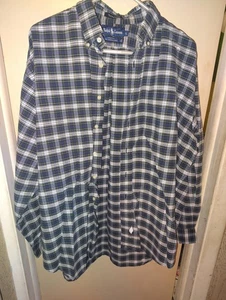 Camisa Ralph Lauren Para Hombre Grande Verde A Cuadros Abotonada La Gran Oxford Hecha en EE. UU. - Imagen 1 de 3