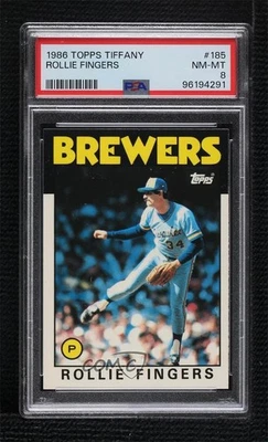 1986 Topps Collector's Edition (Tiffany) Rollie Fingers #185 PSA 8 HOF - Image 1 of 2
