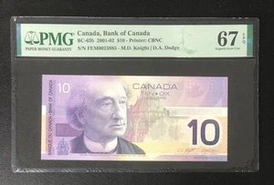 2001-02 Canada Bank of Canada $10 dollari scegli #BC-63b PMG 67 EPQ UNC raro #885 - Foto 1 di 2