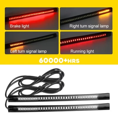 Luz traseira de faixa de freio integrada âmbar flexível sinal de seta para motocicleta 48 LED - Imagem 1 de 4