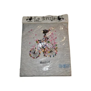 Jhk Originals Womans T-Shirt Size Large Amsterdam Bike Graphic Tee Grey Cotton - Picture 1 of 13