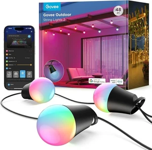 Govee H7037 Smart String Lights 2 48ft with White LED Bulbs   - Picture 1 of 8