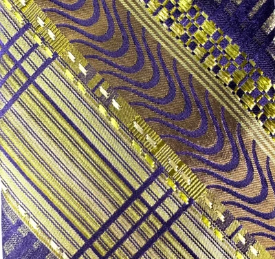 CORBATA DE CUELLO ROBERT GRAHAM VERDE LIMA PÚRPURA A RAYAS TEJIDA SEDA BRILLANTE POWER Foto 1 de 3