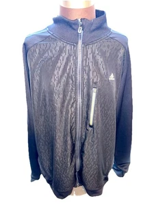 Adidas Jacke Herren 2XL grau reflektierend Full Zip Langarm Climalite 3 Streifen - Bild 1 von 7