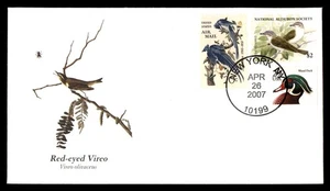 Mayfairstamps US FDC 2007 Birds Natl Audubon Society Red Eyed Vireo First Day Co - Picture 1 of 2