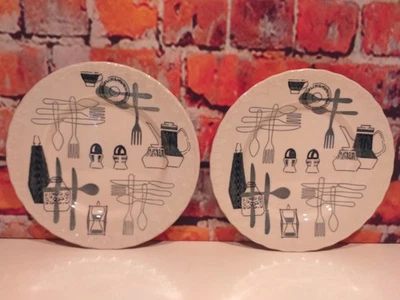 BARKER BROTHERS 1960s Fiesta Pair Pottery TEA PLATES 7" Diameter  - Image 1 of 4