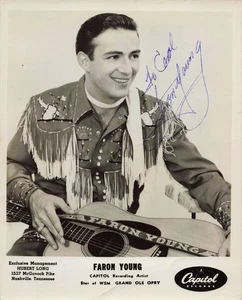 Faron Young Country Music Signed 8x10 Photo Autographed "to Carol" - Picture 1 of 1