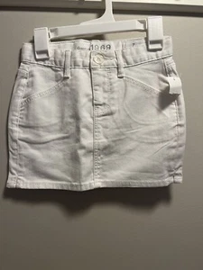 gapkids white jean skirt size 7  99%cotton 1%spandex NWT - Picture 1 of 2