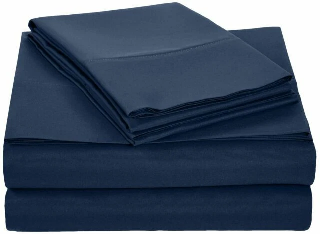 AmazonBasics SS-NBL-QN Microfiber Queen Size Sheet Set - Navy Blue