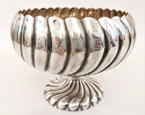 JOSEF HOFFMANN WIENER WERKSTATTE RARE STERLING SILVER BOWL DISH CENTERPIECE Cover