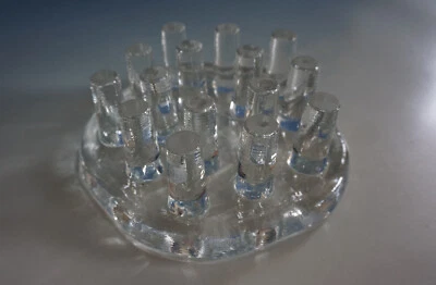 Glas Rechaud Stövchen Kerzenhalter transparent  70er Pop Panton Ära (F23-1363) - Bild 1 von 3