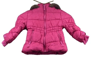 Oshkosh Bgosh Winter Puffer Jacket Size 3T Kids Girls Pink Zip Up Hooded Outdoor - Picture 1 of 7